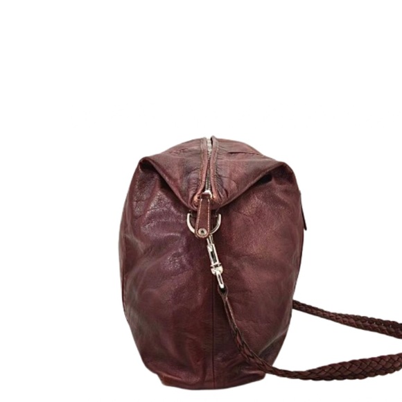 MGUCCI Leather Top Zip Overnight Travel Laptop Work Messenger Bag w/ Woven Strap - Picture 4 of 16